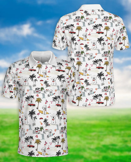 Westie Tropical Beach Polo Shirt | Azhobbyshop