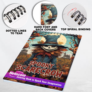 Spooky Scarecrow Spiral Bound Coloring Book, Explore the Haunting Beauty of Scarecrows and Create Your Own Spooky Masterpieces