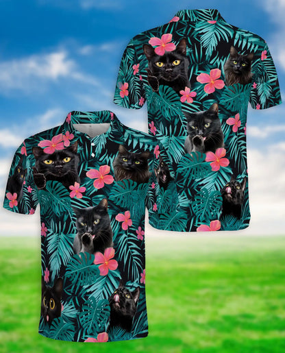Black Cat Tropical Polo Shirt | Azhobbyshop