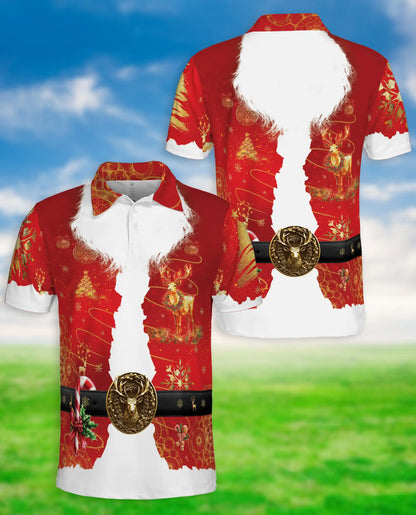 Santa Claus Polo Shirt – Christmas Costume 3D Holiday Graphic | Azhobbyshop