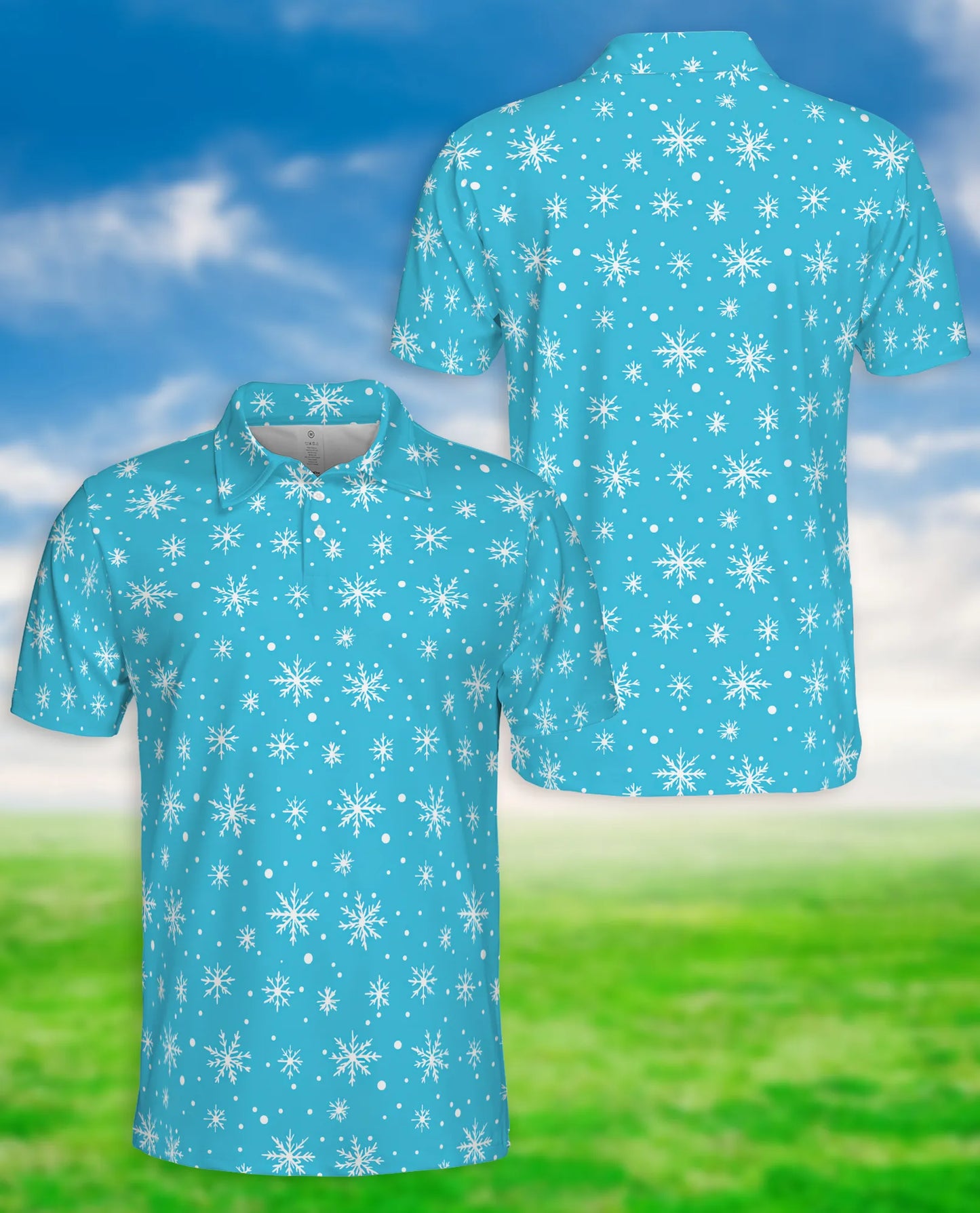 Snowflake 3D Polo Shirt for Men – Winter Christmas Holiday Style | Azhobbyshop