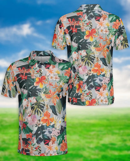 Flower Ephemera Tropical 3D Polo Shirt for Men – Floral Hawaiian Summer Style | Azhobbyshop