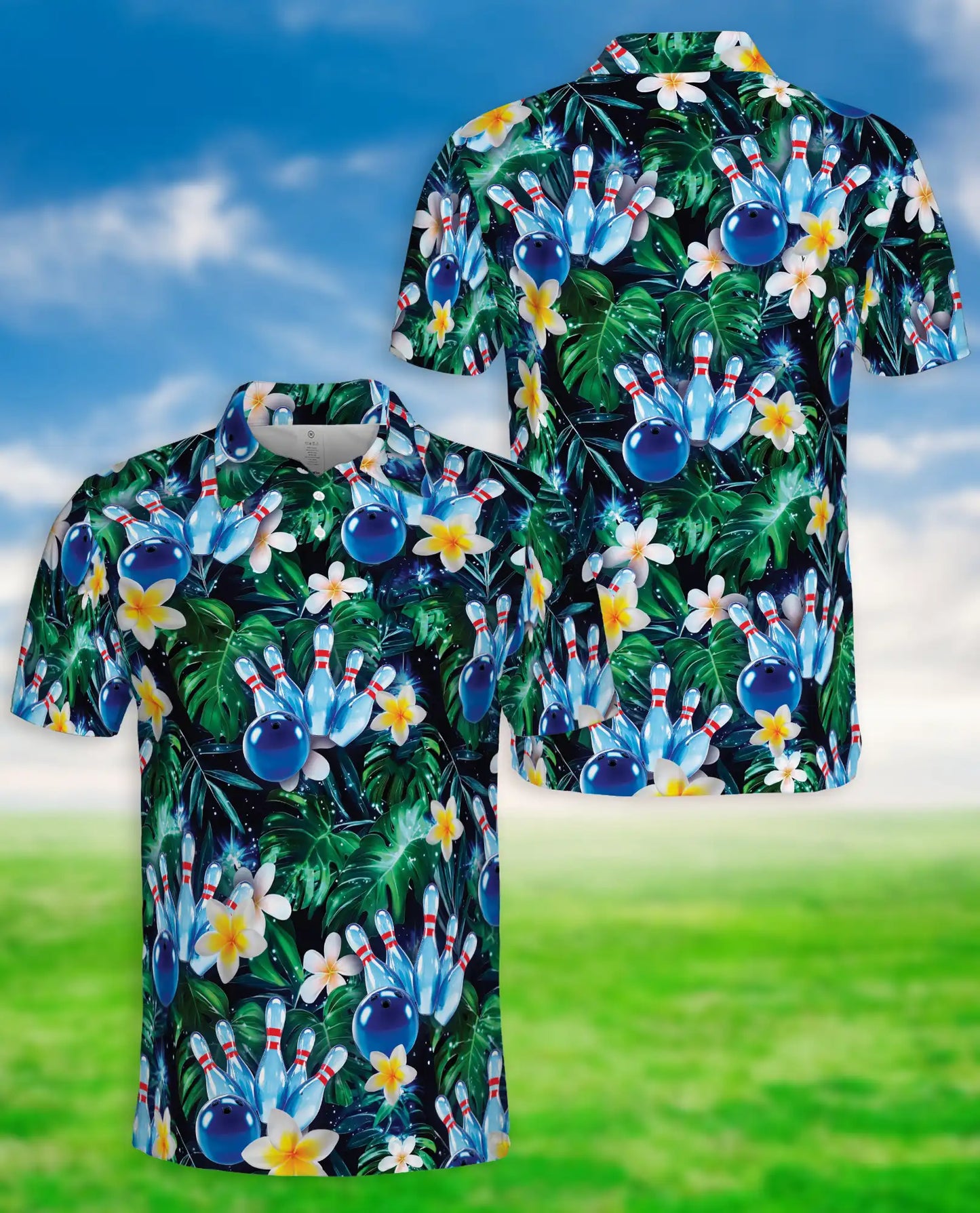 Bowling Tropical 3D Polo Shirt for Men – Floral Island Sport Style | Azhobbyshop