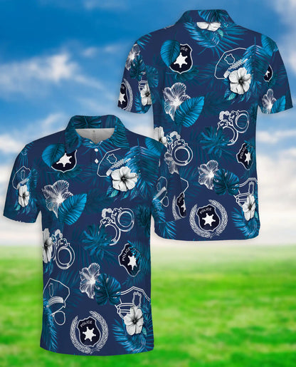 Police Polo Shirt – Tropical Law Enforcement Hawaiian Style | Azhobbyshop