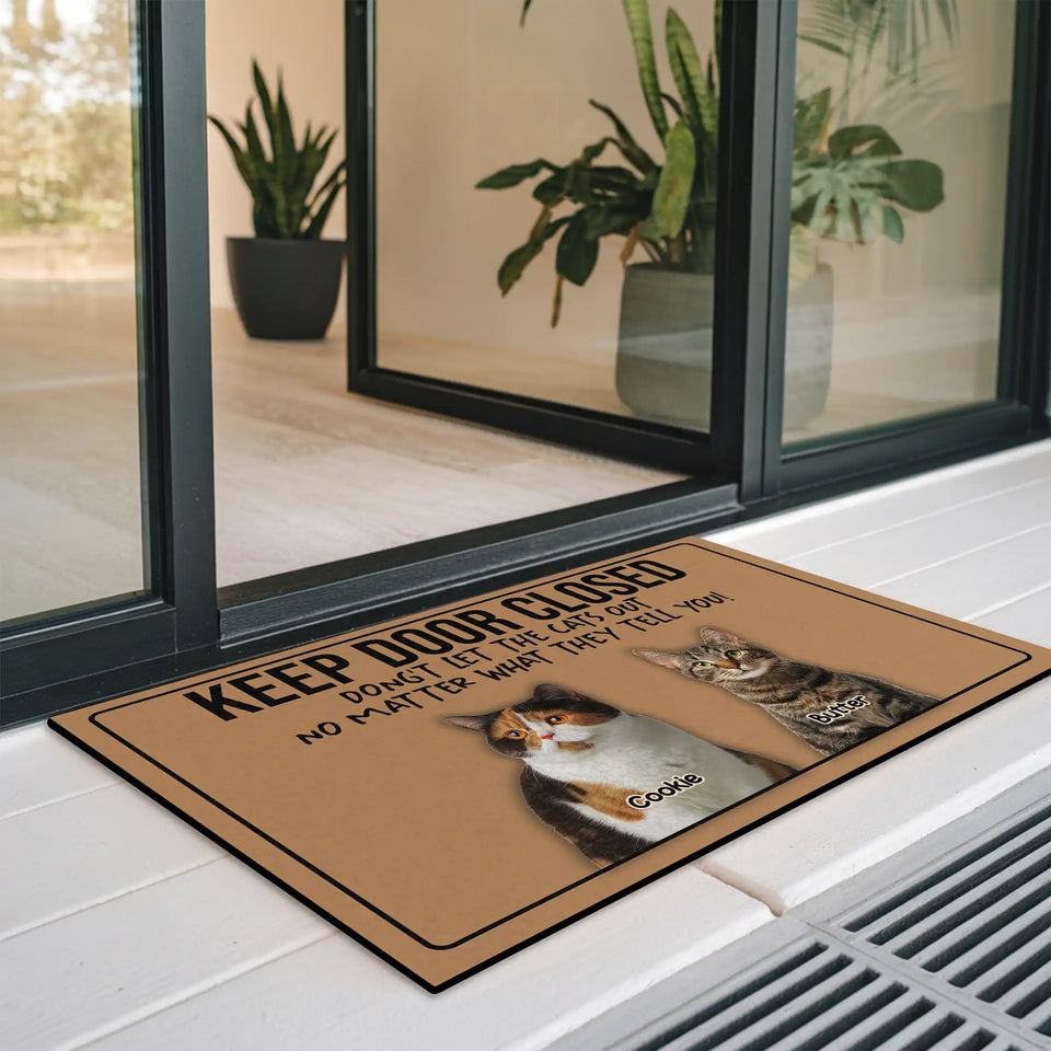 Personalized Cat Doormat – Custom Pet Names Keep Door Closed Mat