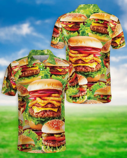 Burger 3D Polo Shirt for Men – Funny Fast Food Style | Azhobbyshop