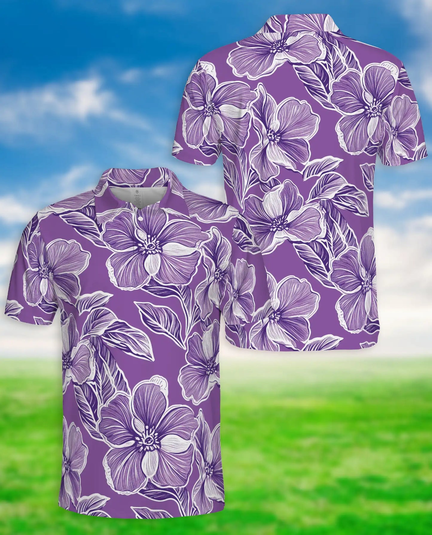 Big Hibiscus Floral Polo Shirt | Azhobbyshop