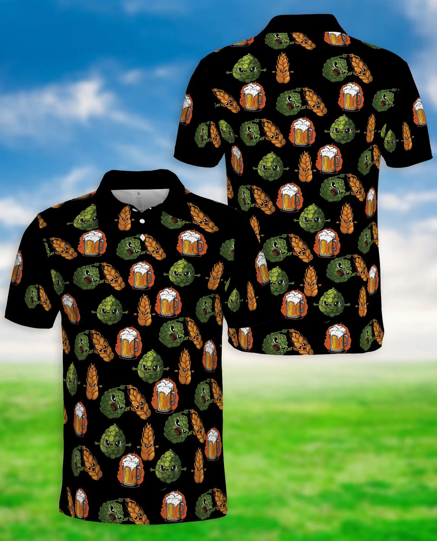 Funny Beer Hop 3D Polo Shirt for Men – Craft Beer Lover Gift | Azhobbyshop