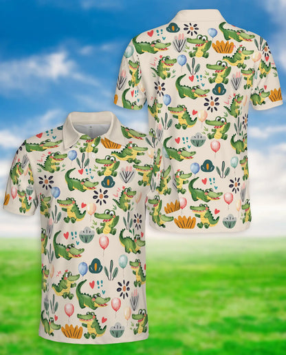 Alligator Polo Shirt – Cute Cartoon Crocodile Pattern | Azhobbyshop
