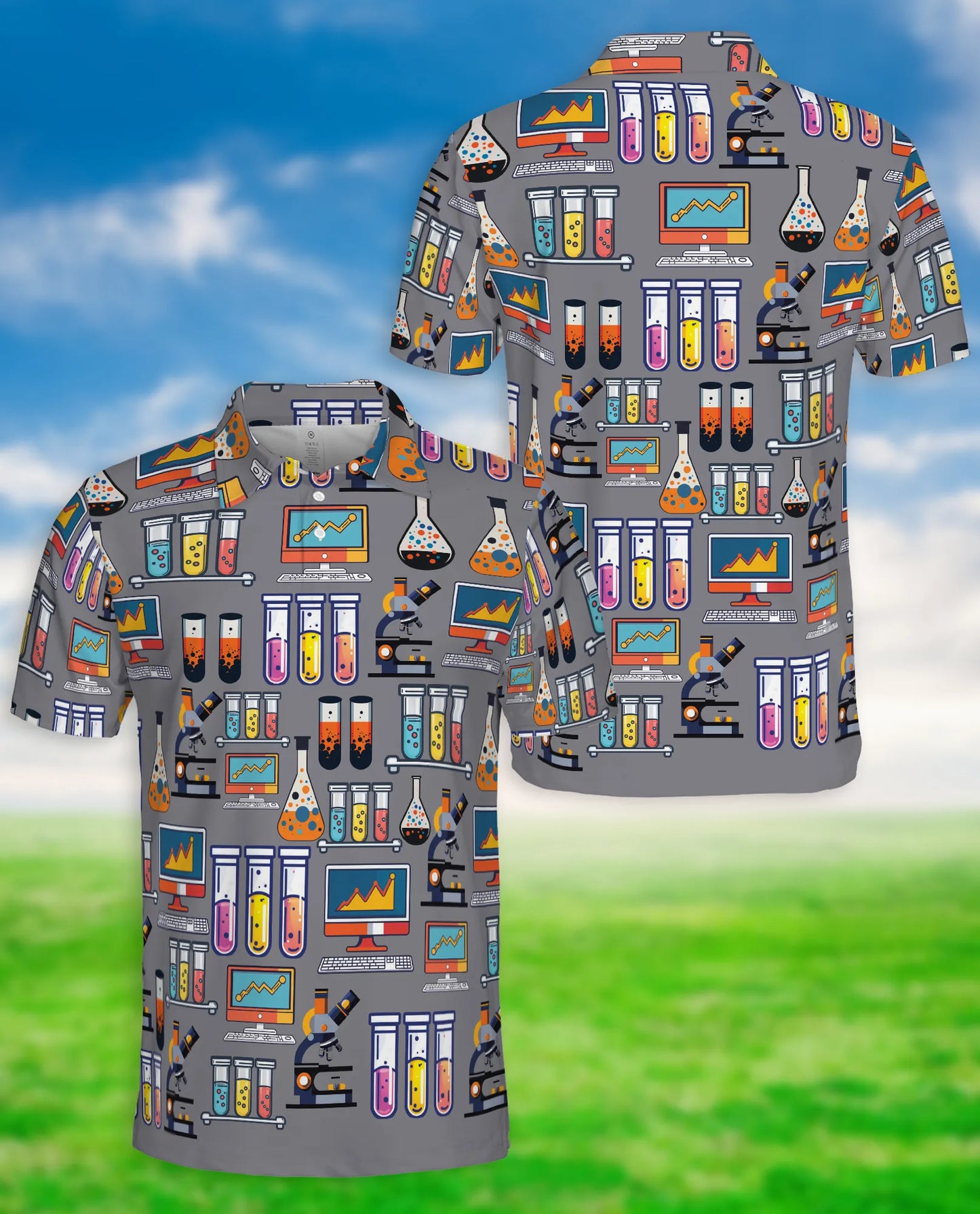 Science Lab Pattern Polo Shirt | Azhobbyshop