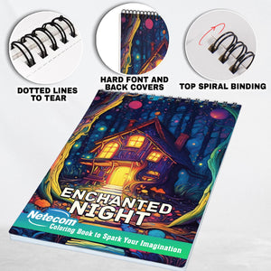 Enchanted Night Spiral Bound Coloring Book, Delve into 30 Mysterious Coloring Pages, Revealing the Secrets of the Enchanted Night in Intricate Details