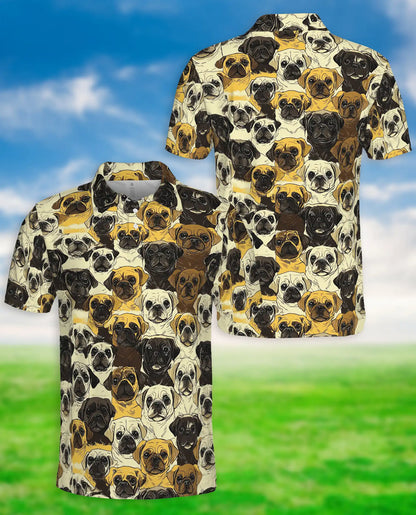 Pug Dog Pattern Polo Shirt for Pug Lovers | Azhobbyshop