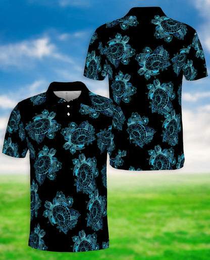 Sea Turtle Polo Shirt -Ocean Lover Tropical Beach Style | Azhobbyshop