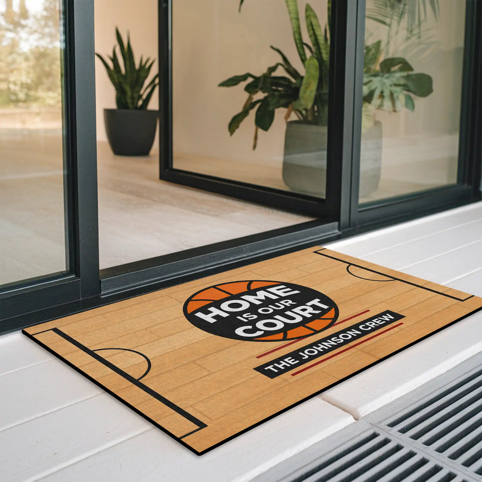 Personalized Basketball Family Doormat – Custom Crew Name Mat