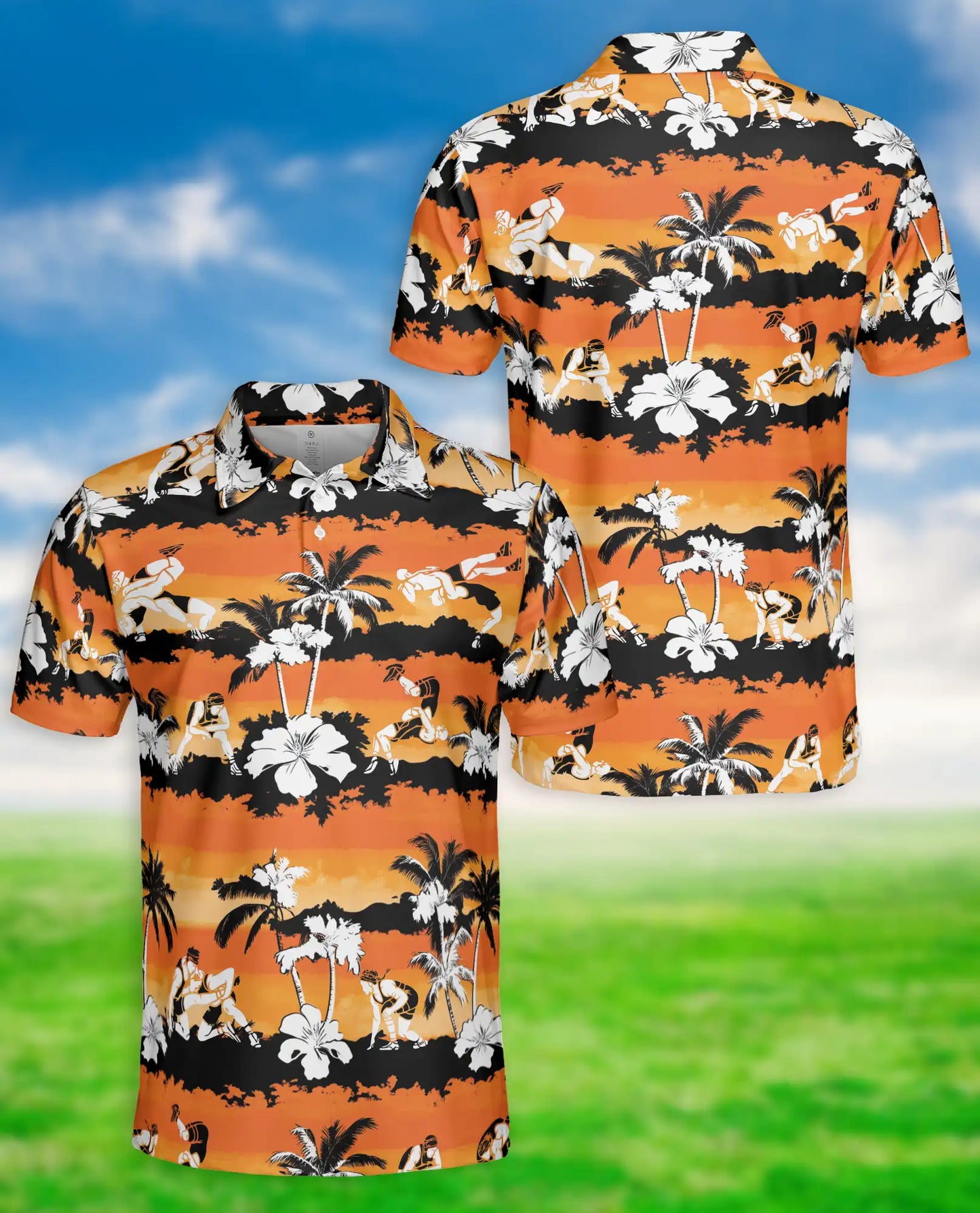 Wrestling Hawaiian 3D Polo Shirt for Men – Funny Tropical Beach Style | Azhobbyshop