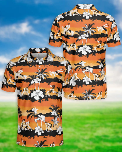 Wrestling Hawaiian 3D Polo Shirt for Men – Funny Tropical Beach Style | Azhobbyshop