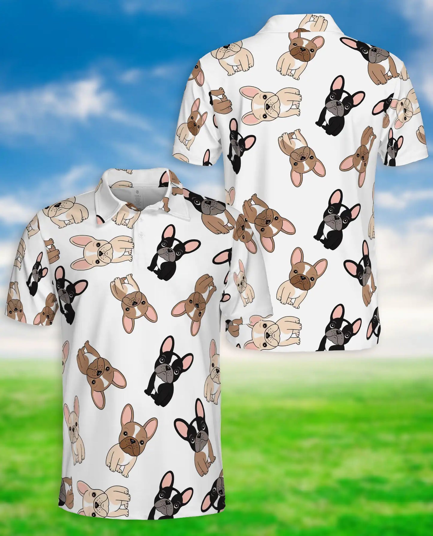 French Bulldog 3D Polo Shirt for Men – Cute Dog Lover Pattern Style | Azhobbyshop