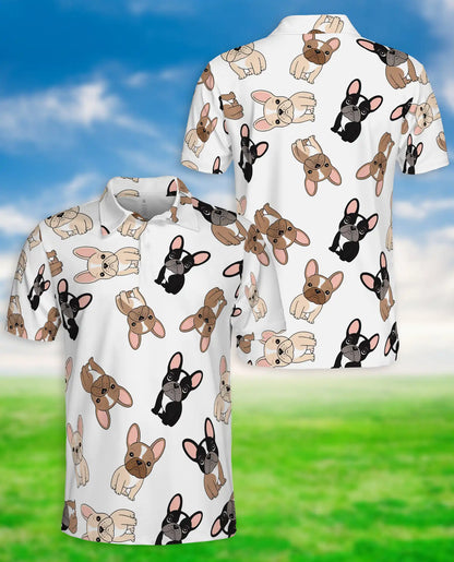 French Bulldog 3D Polo Shirt for Men – Cute Dog Lover Pattern Style | Azhobbyshop