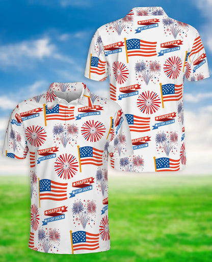 4th of July American Flag Fireworks Polo Shirt | Azhobbyshop