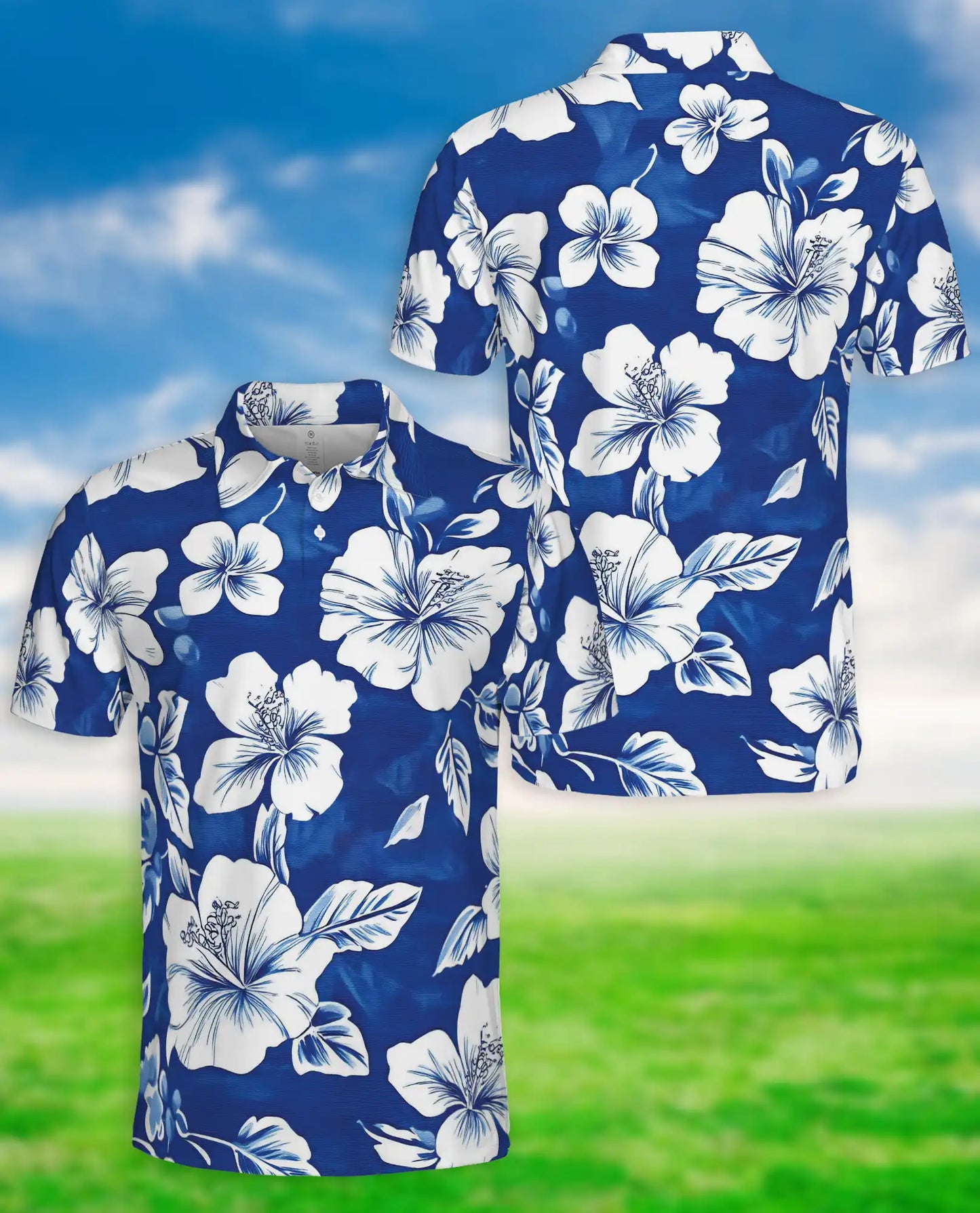 Tropical Hibiscus Polo Shirt- Hawaiian Floral Beach Style | Azhobbyshop