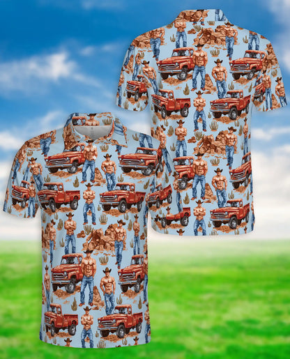 Sexy Cowboy Vintage Truck Polo Shirt – Western Ranch Style Men’s Shirt | Azhobbyshop