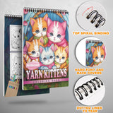 Yarn Kittens Spiral Bound Coloring Book, Playful Kittens with Yarn for a Delightful and Relaxing Coloring Experience, Ideal for Cat Lovers and Crafters