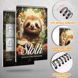 Sloth Spiral Bound Coloring Book, Adorable Sloths for a Relaxing and Cute Artistic Experience, Ideal for Animal Lovers and Those Seeking Calm