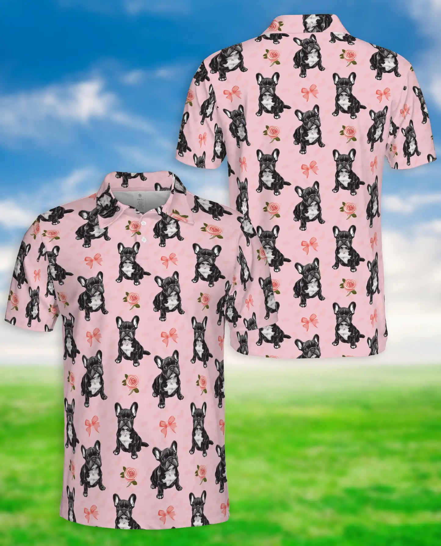 French Bulldog Floral Pattern Polo Shirt | Azhobbyshop
