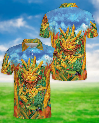 Corn Harvest Farm Field Polo Shirt | Azhobbyshop