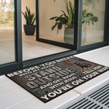 Personalized Doberman Warning Doormat – Custom Name Christian Mat