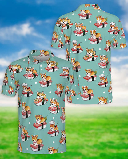 Cute Sushi Corgi Polo Shirt | Azhobbyshop