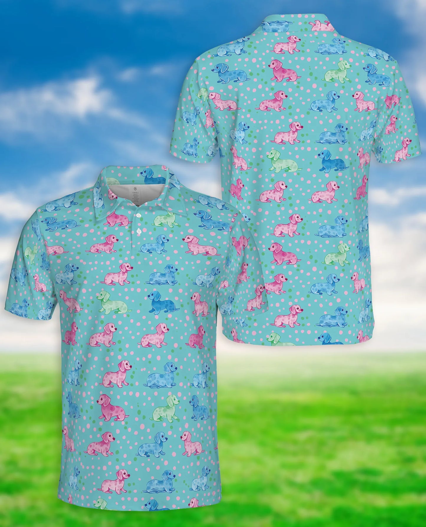 Dachshund Dog Pattern Polo Shirt for Dog Lovers | Azhobbyshop