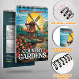 Country Gardens Spiral Bound Coloring Book, Idyllic Country Gardens for a Relaxing Escape, Perfect for Nature Lovers and Gardening Enthusiasts