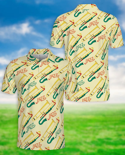 Jazz Trombone Pattern Polo Shirt | Azhobbyshop