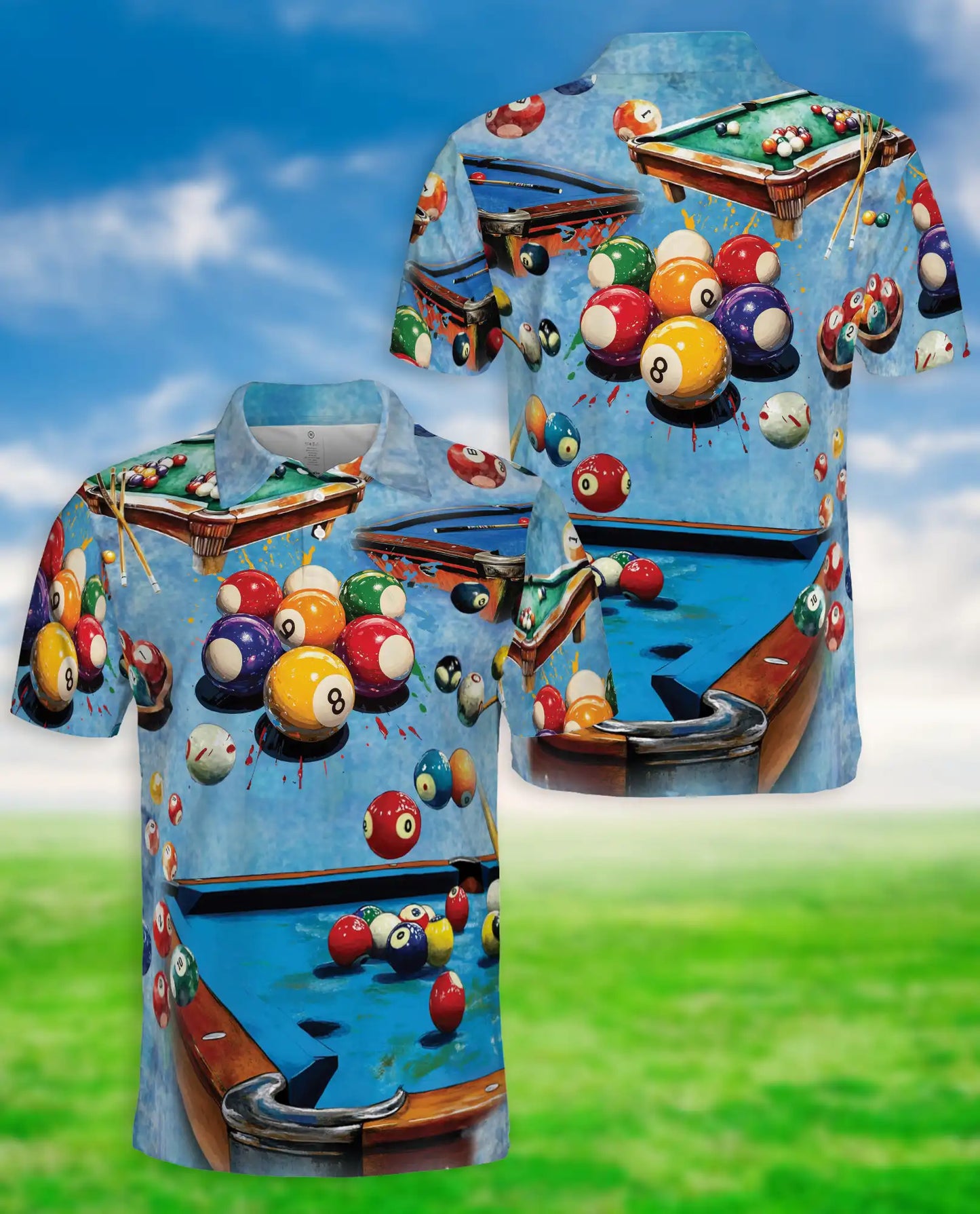 Billiards Hawaiian Polo Shirt – Pool Table Ball Player Shirt | Azhobbyshop