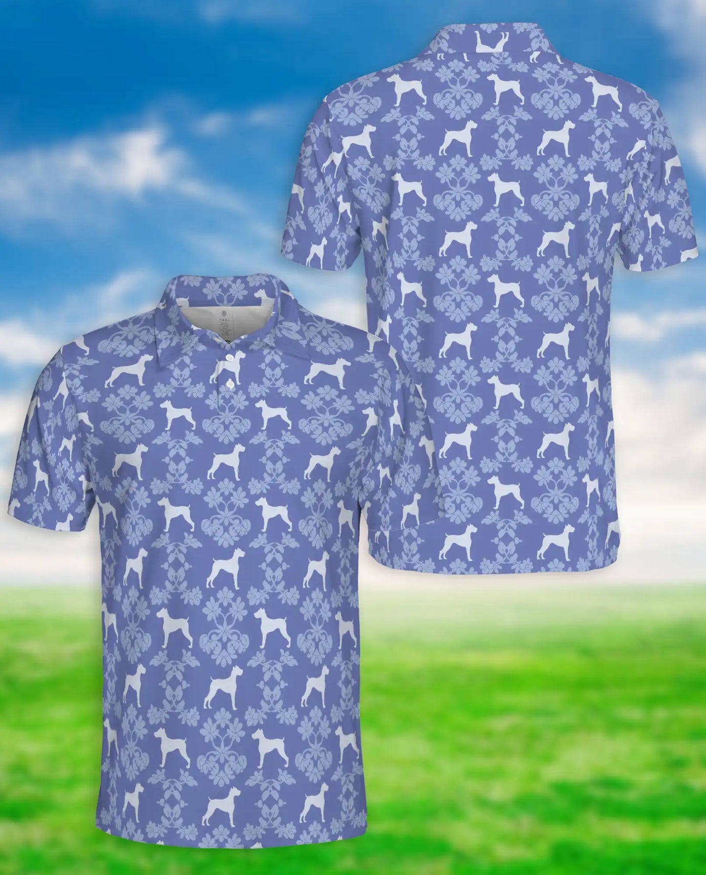 Boxer Dog Floral Pattern Polo Shirt | Azhobbyshop