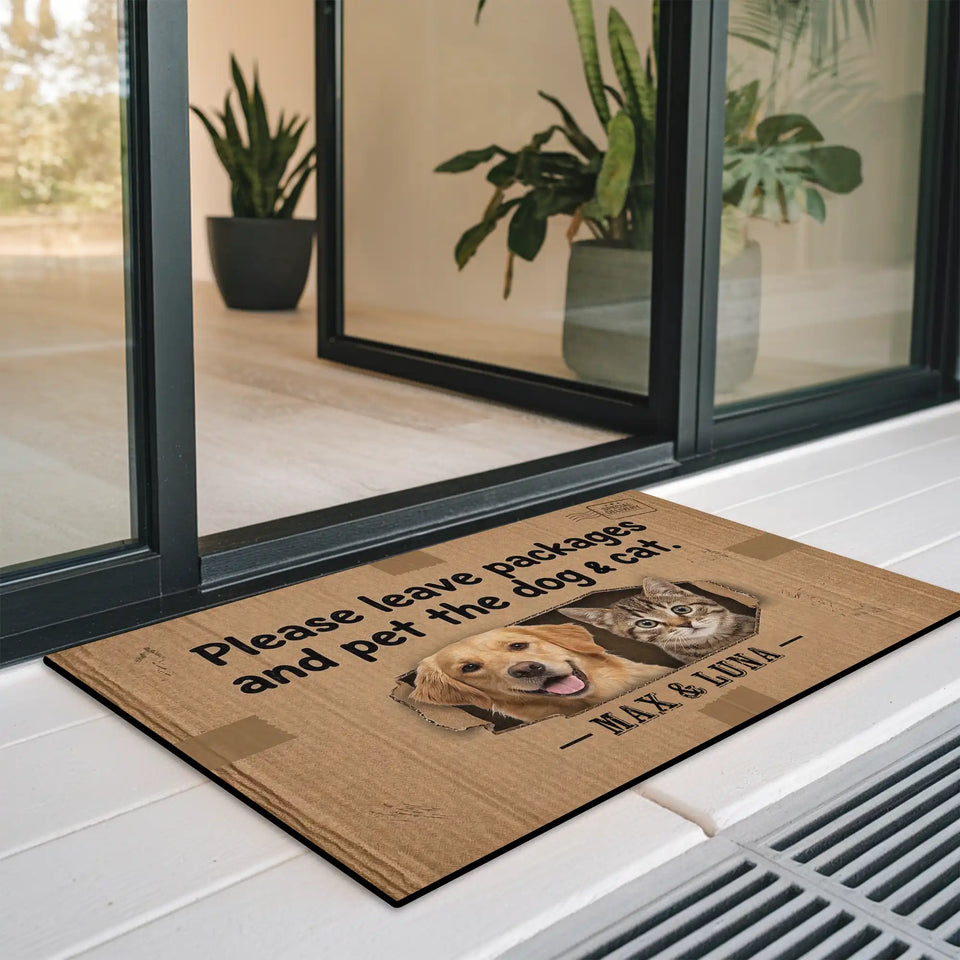 Personalized Delivery Pet Doormat – Custom Dog & Cat Photo Mat