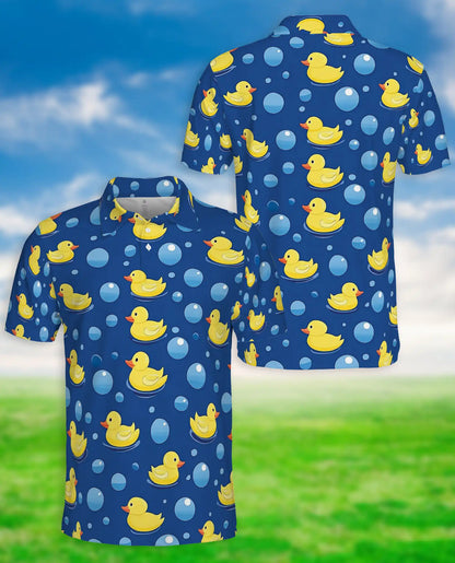 Rubber Duck Bubble 3D Polo Shirt for Men – Funny Cute Bath Style | Azhobbyshop