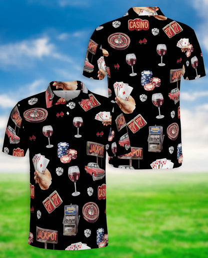 Lucky Las Vegas Hawaiian Polo Shirt – Casino Jackpot Poker Shirt | Azhobbyshop