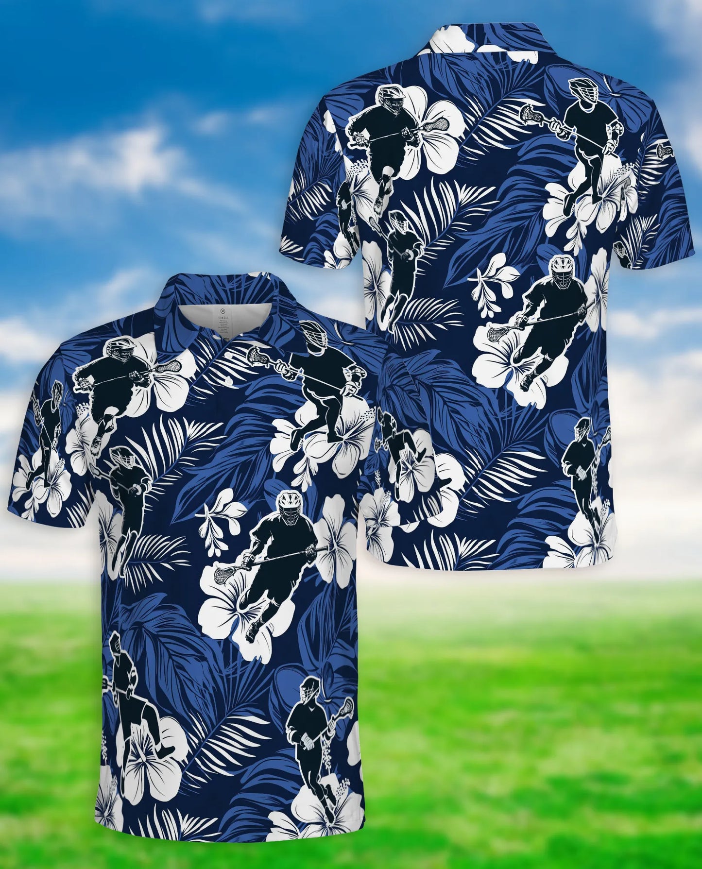 Lacrosse Hawaiian 3D Polo Shirt for Men – Tropical Sports Aloha Style | Azhobbyshop