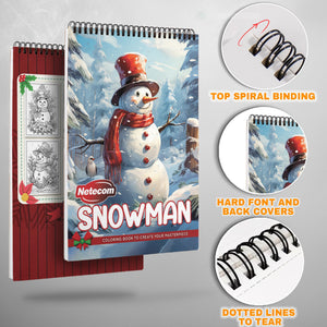 Snowman Spiral Bound Coloring Book, Cheerful Snowman Scenes for Winter Fun, Perfect for Holiday Coloring and Those Seeking Joyful Art