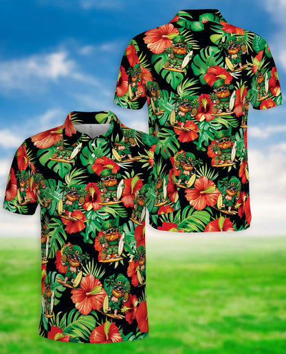 Irish Leprechaun Tropical Flower Polo Shirt | Azhobbyshop