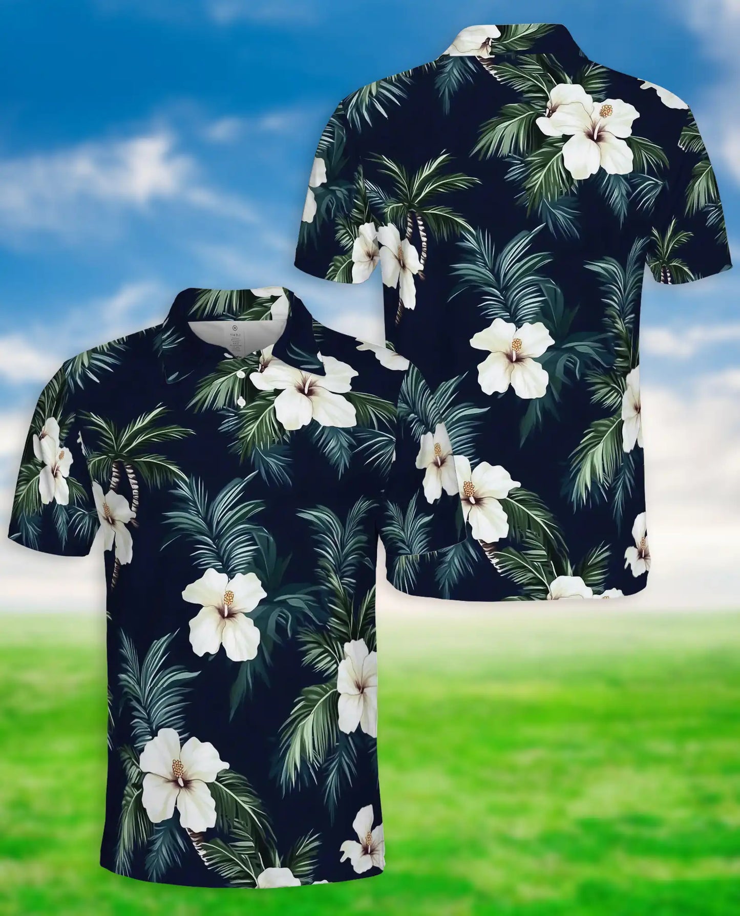 Hibiscus Hawaiian 3D Polo Shirt for Men – Tropical Floral Summer Style | Azhobbyshop