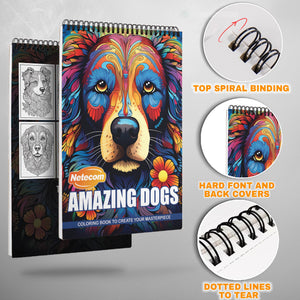 Amazing Dogs Spiral Bound Coloring Book, Lovable Dog Illustrations for a Heartwarming Experience, Great for Dog Lovers and Animal Art Enthusiasts