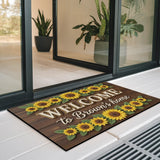 Personalized Sunflower Family Doormat – Custom Name Farmhouse Mat