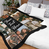 Custom Photo Blanket –  Personalized 1st Anniversary Birthday Gifts For Wife Her Him Couple Gifts