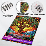 Stained Glass Plants Spiral Bound Coloring Book, Capture the Essence of Translucent Beauty with 30 Striking Coloring Pages for Coloring Aficionados to Bring Out the Luminosity, Detail, and Serene Atmosphere of Stained Glass Plant Art