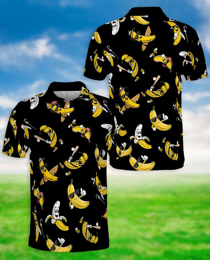 Funny Banana 3D Polo Shirt for Men – Cool Fruit Cartoon Style | Azhobbyshop