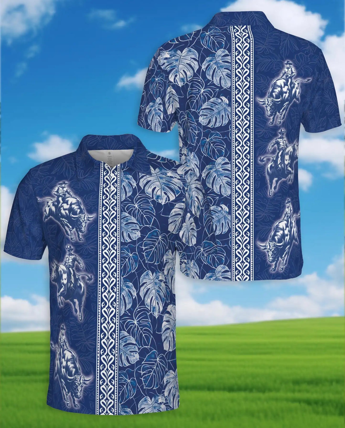 Bull Riding Polo Shirt- Western Rodeo Cowboy Style | Azhobbyshop