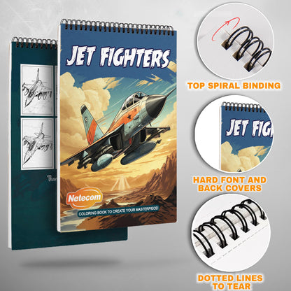 Jet Fighters Spiral Bound Coloring Book, High-Speed Jet Fighters for an Adrenaline-Fueled Coloring Adventure, Perfect for Aviation Enthusiasts and Action Lovers